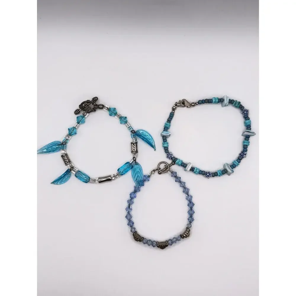 💙 Beachy Boho Layered Wrist Stack 5-Piece Bracelet Stack | Coastal Blue